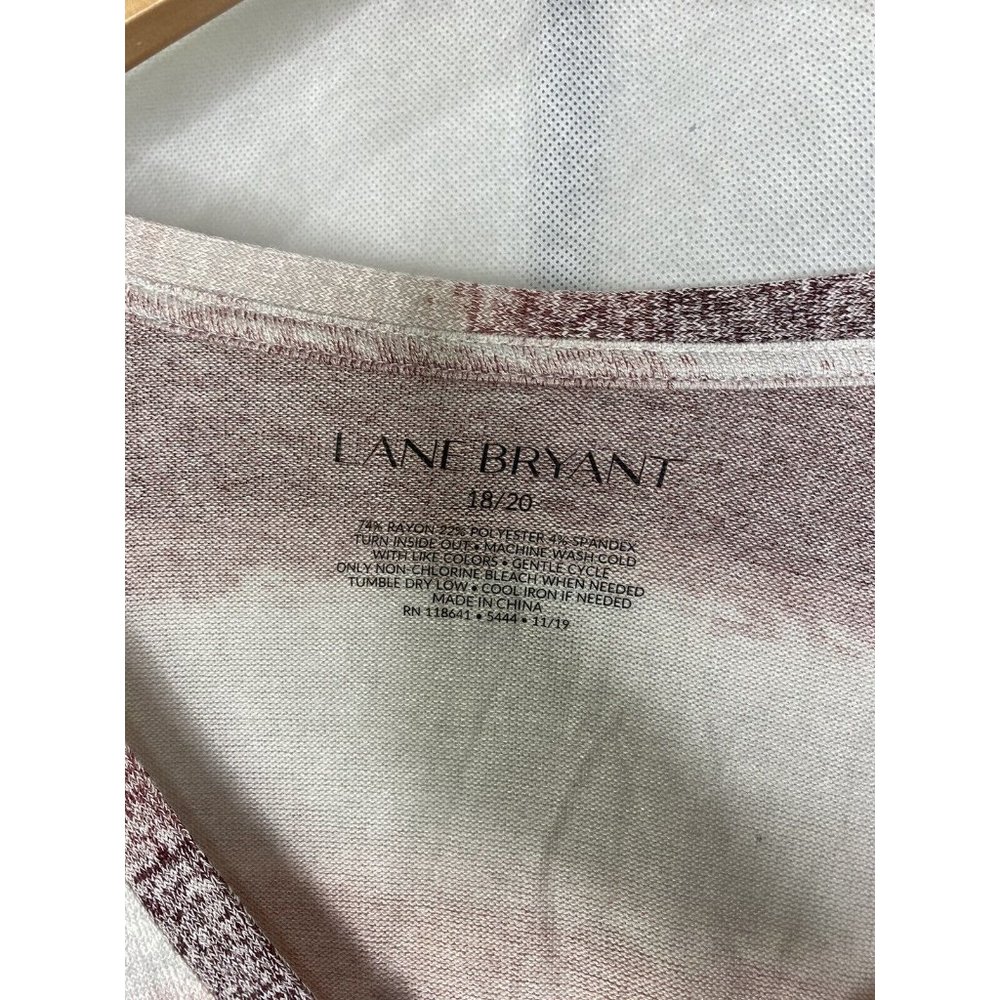 Lane Bryant Women’s Sweater Swing Top Striped White Pink Brown Knit Size 18/20 - Picture 4 of 11